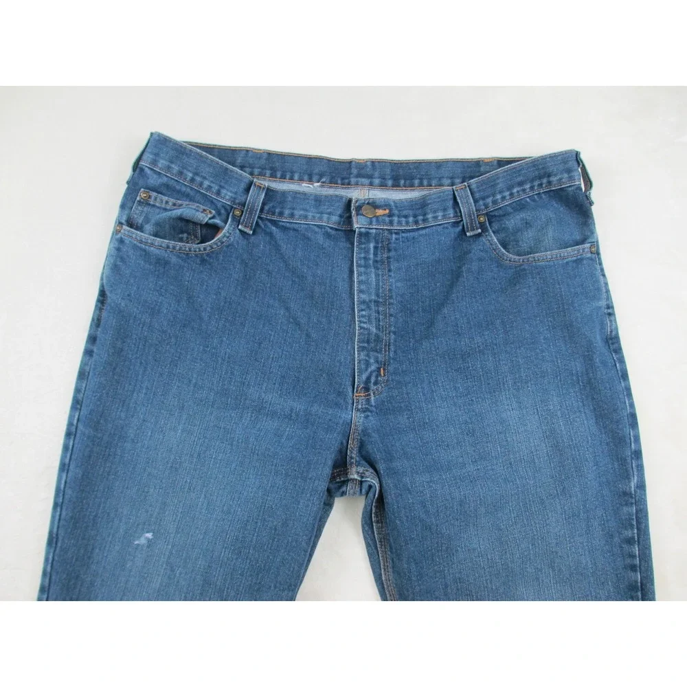 Carhartt Pants Mens 40 Blue Denim Jeans Straight Workwear‎ Casual 40X29*